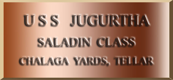 The commissioning dedication plaque of the Saladin-class destroyer U.S.S. Jugurtha NCC-527